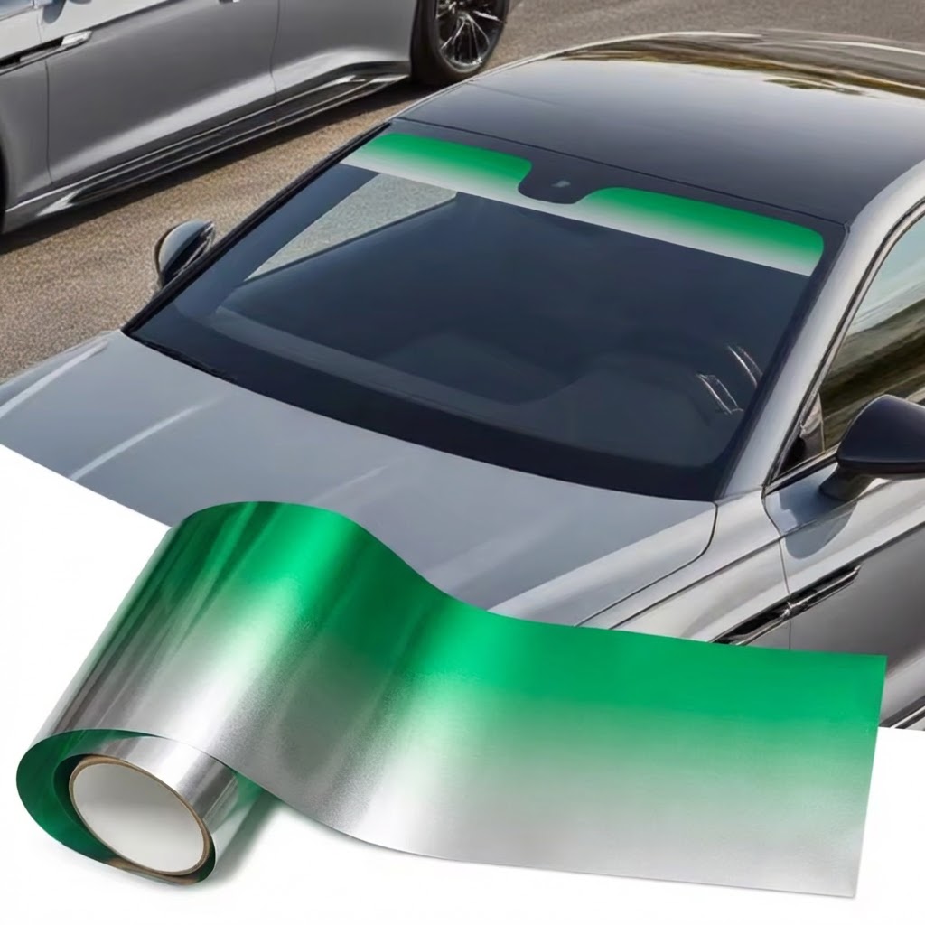 BeiKarR™ Silver Green Gradient Upper Windshield Protection Film - Image 2