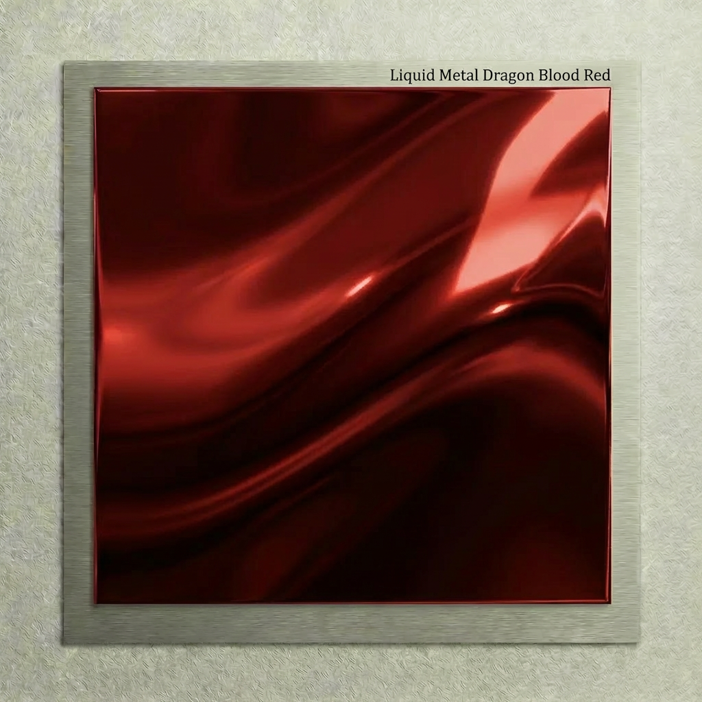 Liquid Metal Dragon Blood Red gloss metallic car wrap film color sample